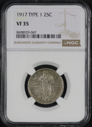 Obverse of this 1917 Standing Liberty Quarter Type 1 NGC VF-35