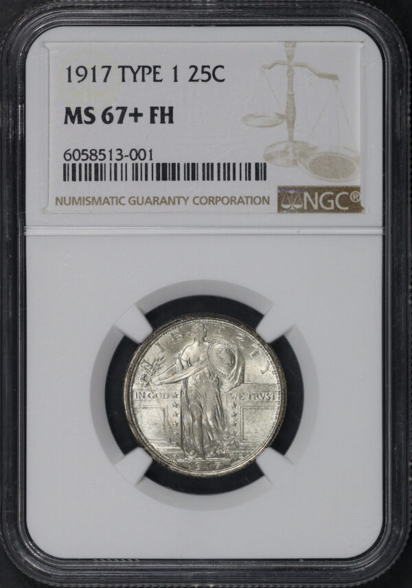 Obverse of this 1917 Type 1 Standing Liberty Quarter NGC MS-67+ FH