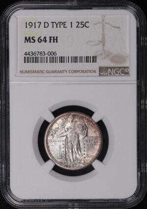 Obverse of this 1917-D Type 1 Standing Liberty Quarter NGC MS-64 FH