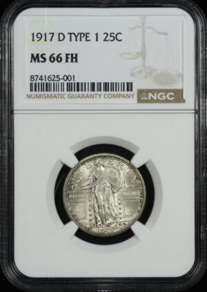 Obverse of this 1917-D Standing Liberty Quarter Type 1 NGC MS-66 FH