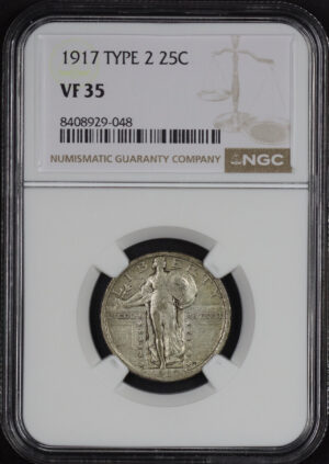 Obverse of this 1917 Standing Liberty Quarter Type 2 NGC VF-35