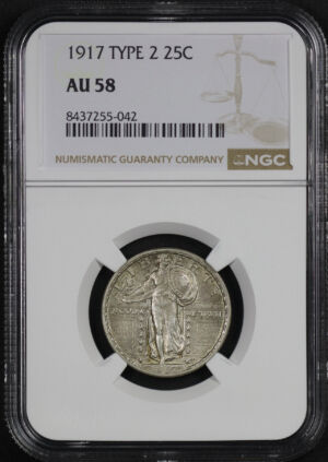 Obverse of this 1917 Standing Liberty Quarter Type 2 NGC AU-58