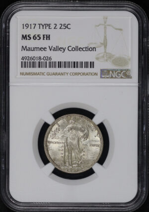 Obverse of this 1917 Type 2 Standing Liberty Quarter NGC MS-65 FH Maumee Valley Collection