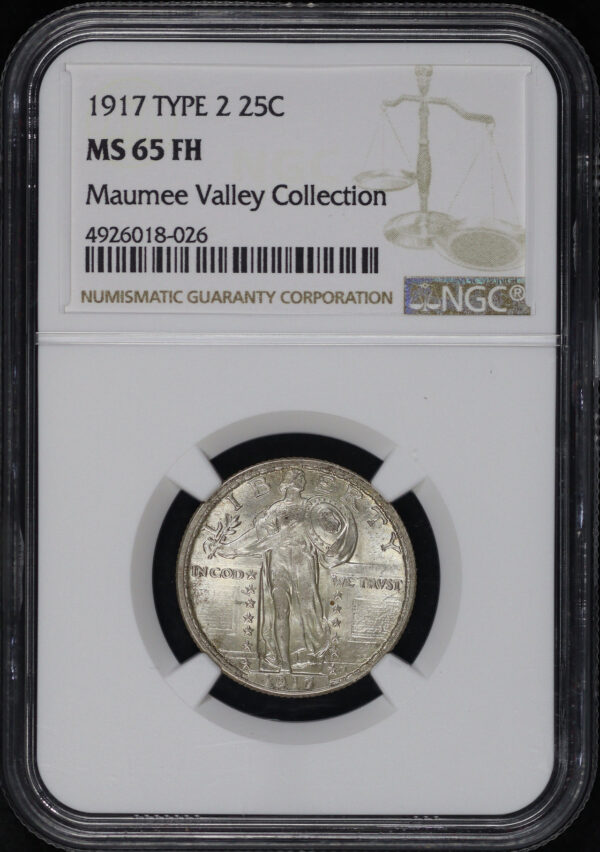 Obverse of this 1917 Type 2 Standing Liberty Quarter NGC MS-65 FH Maumee Valley Collection