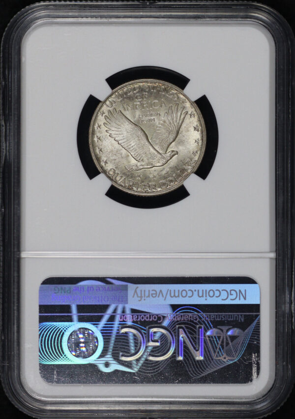 Reverse of this 1917 Type 2 Standing Liberty Quarter NGC MS-65 FH Maumee Valley Collection