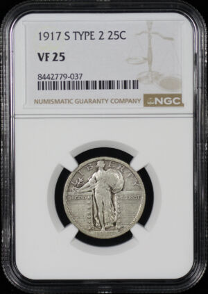 Obverse of this 1917-S Standing Liberty Quarter Type 2 NGC VF-25