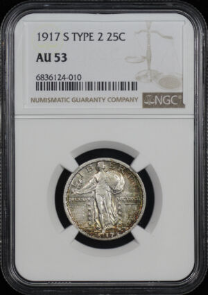 Obverse of this 1917-S Standing Liberty Quarter Type 2 NGC AU-53