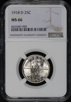 Obverse of this 1918-D Standing Liberty Quarter NGC MS-66