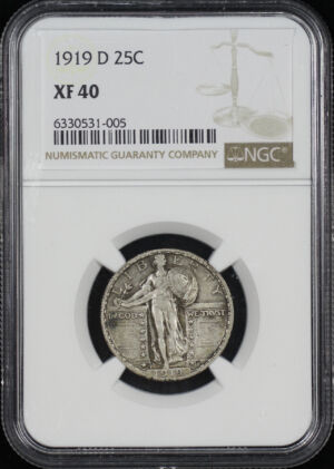 Obverse of this 1919-D Standing Liberty Quarter NGC XF-40