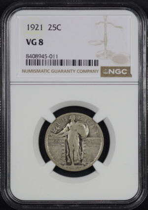 Obverse of this 1921 Standing Liberty Quarter NGC VG-8