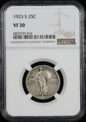 Obverse of this 1923-S Standing Liberty Quarter NGC VF-30