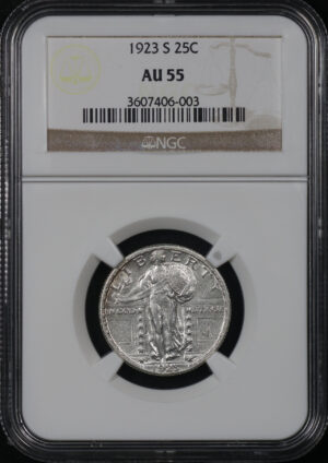 Obverse of this 1923-S Standing Liberty Quarter NGC AU-55