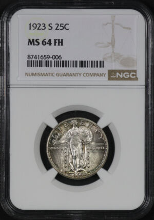 Obverse of this 1923-S Standing Liberty Quarter NGC MS-64 FH