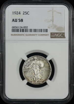 Obverse of this 1924 Standing Liberty Quarter NGC AU-58