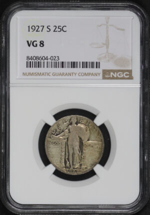 Obverse of this 1927-S Standing Liberty Quarter NGC VG-8