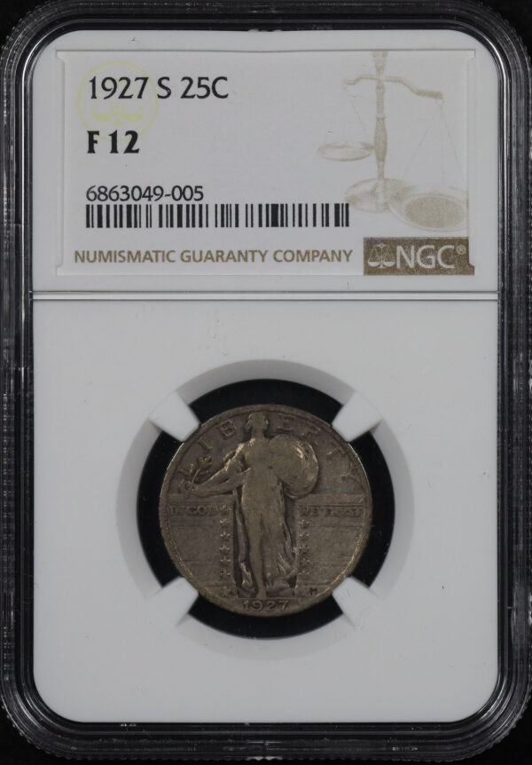 Obverse of this 1927-S Standing Liberty Quarter NGC F-12