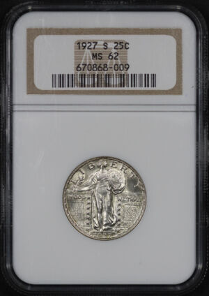 Obverse of this 1927-S Standing Liberty Quarter NGC MS-62
