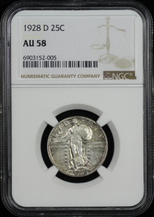 Obverse of this 1928-D Standing Liberty Quarter NGC AU-58