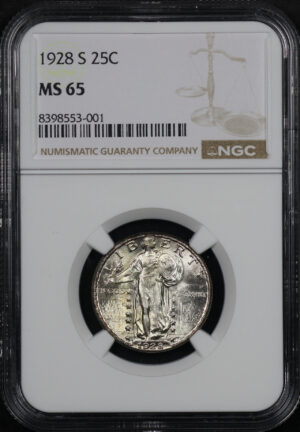 Obverse of this 1928-S Standing Liberty Quarter NGC MS-65