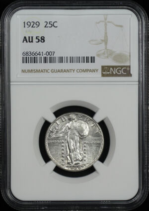 Obverse of this 1929 Standing Liberty Quarter NGC AU-58