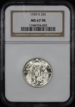 Obverse of this 1929-S Standing Liberty Quarter NGC MS-67 FH