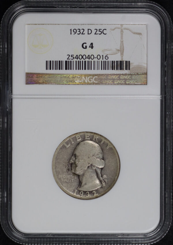 Obverse of this 1932-D Washington Quarter NGC G-4
