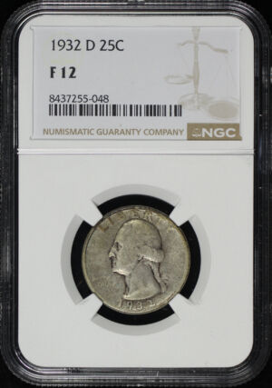 Obverse of this 1932-D Washington Quarter NGC F-12