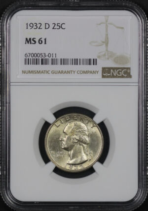 Obverse of this 1932-D Washington Quarter NGC MS-61
