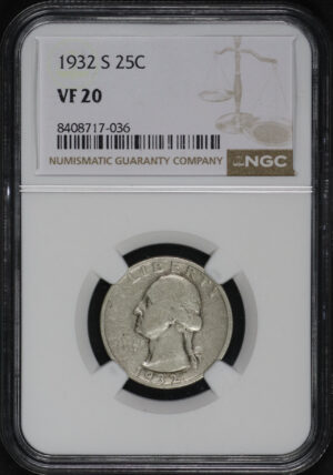 Obverse of this 1932-S Washington Quarter NGC VF-20