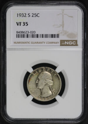 Obverse of this 1932-S Washington Quarter NGC VF-35