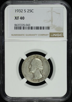 Obverse of this 1932-S Washington Quarter NGC XF-40