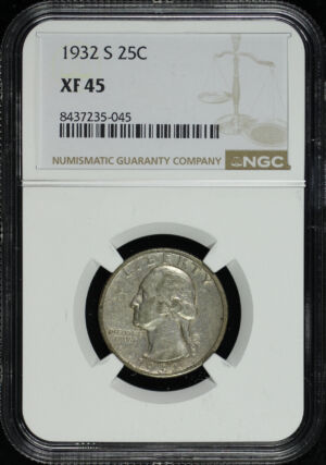 Obverse of this 1932-S Washington Quarter NGC XF-45