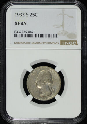 Obverse of this 1932-S Washington Quarter NGC XF-45