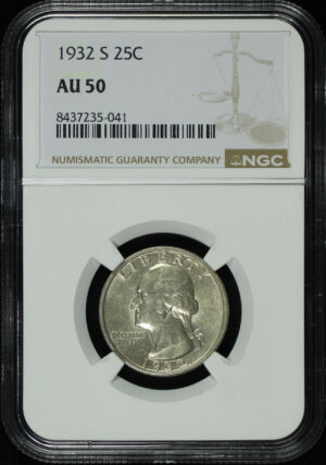 Obverse of this 1932-S Washington Quarter NGC AU-50