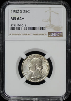 Obverse of this 1932-S Washington Quarter NGC MS-64+