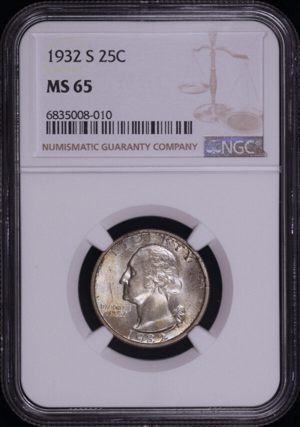 Obverse of this 1932-S Washington Quarter NGC MS-65
