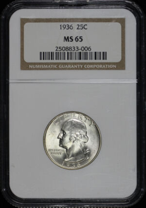 Obverse of this 1936 Washington Quarter NGC MS-65