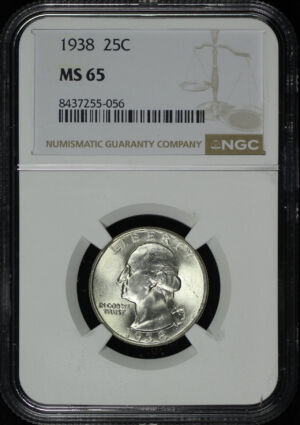 Obverse of this 1938 Washington Quarter NGC MS-65