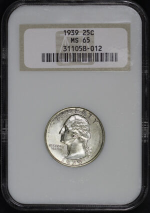 Obverse of this 1939 Washington Quarter NGC MS-65