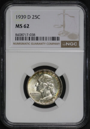 Obverse of this 1939-D Washington Quarter NGC MS-62
