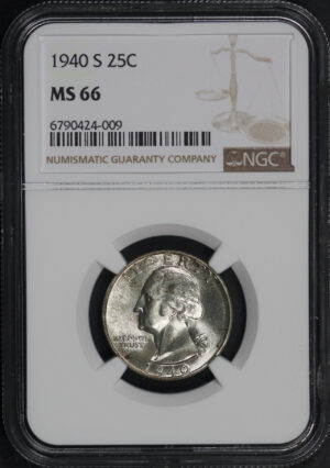 Obverse of this 1940-S Washington Quarter NGC MS-66