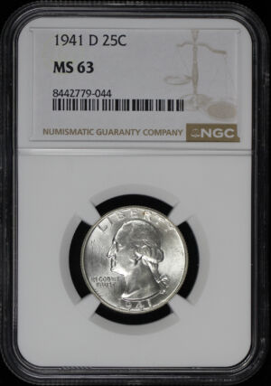 Obverse of this 1941-D Washington Quarter NGC MS-63