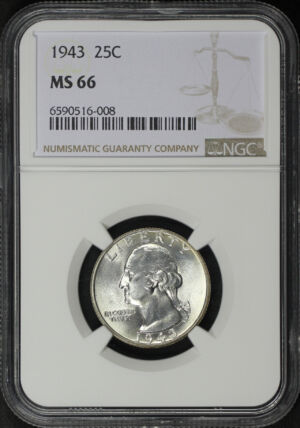 Obverse of this 1943 Washington Quarter NGC MS-66