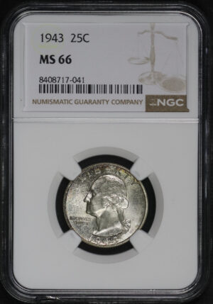 Obverse of this 1943 Washington Quarter NGC MS-66