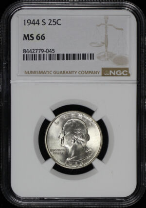 Obverse of this 1944-S Washington Quarter NGC MS-66