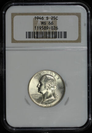 Obverse of this 1946-S Washington Quarter NGC MS-66