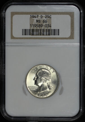 Obverse of this 1947-D Washington Quarter NGC MS-66