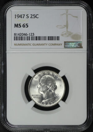 Obverse of this 1947-S Washington Quarter NGC MS-65