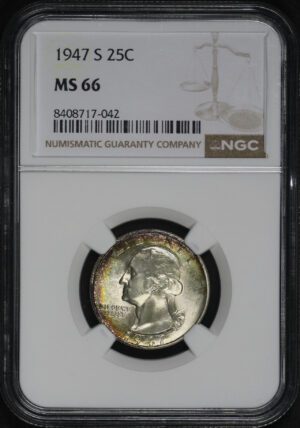 Obverse of this 1947-S Washington Quarter NGC MS-66