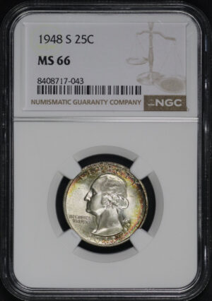 Obverse of this 1948-S Washington Quarter NGC MS-66